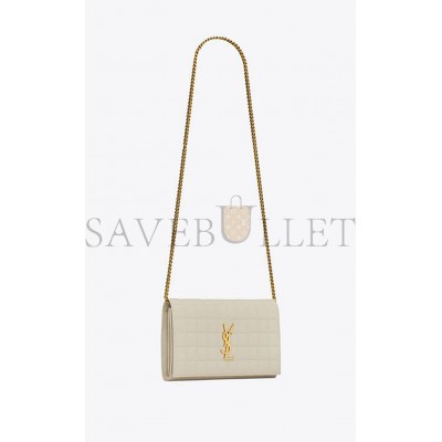YSL CASSANDRE MATELASSÉ CARRÉ CHAIN WALLET IN LAMBSKIN 743346AABVP9207 (23*14*3cm)