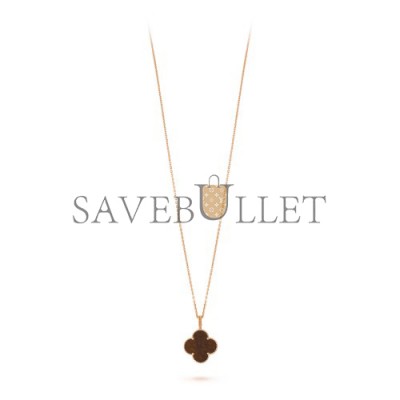 VAN CLEEF  ARPELS MAGIC ALHAMBRA LONG NECKLACE, 1 MOTIF - ROSE GOLD, LETTERWOOD  VCARO3M700