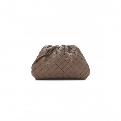 BOTTEGA VENETA NAPPA INTRECCIATO THE MINI POUCH TAUPE GREY 1442829 (22*11*5cm)