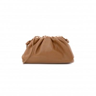BOTTEGA VENETA BUTTER CALFSKIN THE MINI POUCH CAMEL (22*11*6cm)