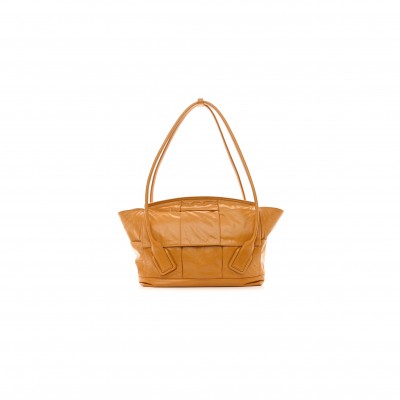 BOTTEGA VENETA PAPER CALFSKIN MAXI INTRECCIATO MEDIUM ARCO SLOUCH YELLOW (32*27*11cm)