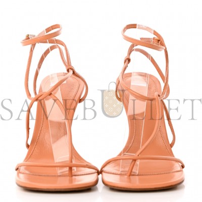 BOTTEGA VENETA CRUSH CALFSKIN THE LINE 90MM SANDALS 38 CLAY 