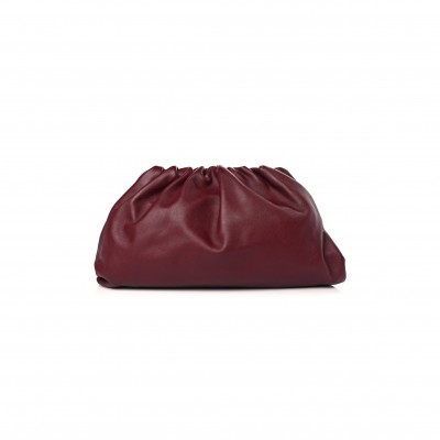 BOTTEGA VENETA SMOOTH BUTTER CALF THE POUCH OVERSIZED CLUTCH BORDEAUX  (37*21*8cm)