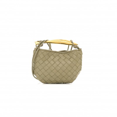 BOTTEGA VENETA NAPPA INTRECCIATO MINI SARDINE BAG TRAVERTINE (20*14*3cm)