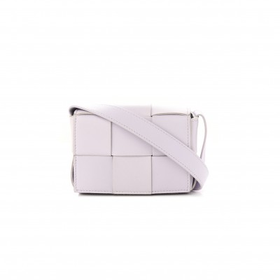 BOTTEGA VENETA LAMBSKIN MAXI INTRECCIO CANDY CASSETTE CROSSBODY BAG MIRTH WASHED  (12*9*4cm)