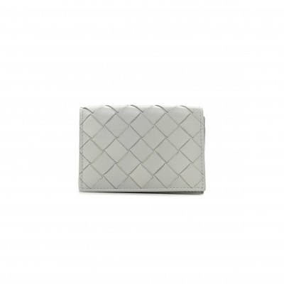 BOTTEGA VENETA NAPPA INTRECCIATO CARD CASE AGATE GREY (11*9*2cm)