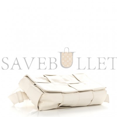 BOTTEGA VENETA PAPER CALFSKIN INTRECCIATO CASSETTE BELT BAG WHITE  (18*10*4cm)