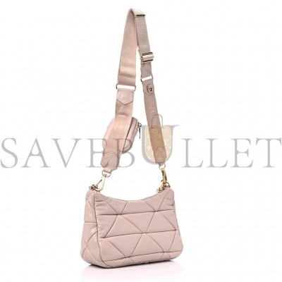 PRADA NAPPA NYLON QUILTED PATCHWORK SYSTEM SHOULDER BAG WATER LILY(25*15*8cm)