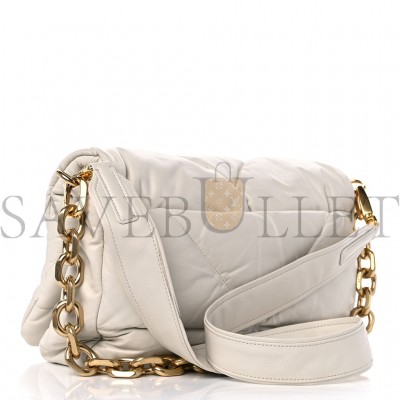 PRADA NAPPA PADDED SYSTEM PATCHWORK BAG WHITE (23*17*8cm)