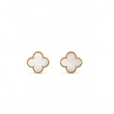 VAN CLEEF ARPELS MAGIC ALHAMBRA EARRINGS - YELLOW GOLD, MOTHER-OF-PEARL VCARA43700