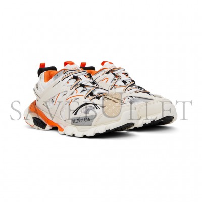 BALENCIAGA WHITE & ORANGE TRACK SNEAKERS 241342M237008