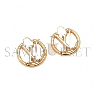 LOUIS VUITTON METAL SMALL LOUISE HOOP EARRINGS GOLD M01332