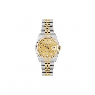 ROLEX DATEJUST 36 CHAMPAGNE DIAMOND WATCH 126233