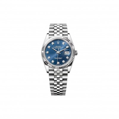 ROLEX DATEJUST BLUE FLUTED PATTERN DIAL 36MM WATCH 126234-0057
