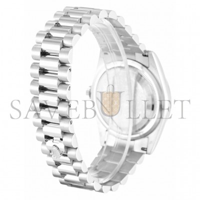 ROLEX DAY-DATE ICE BLUE, DIAGONAL MOTIF 40MM WATCH 228236