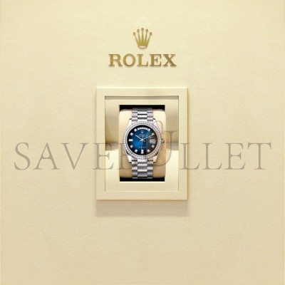 ROLEX DAY-DATE 36 OYSTER, 36 MM, WHITE GOLD AND DIAMONDS WATCH 128349RBR-0010
