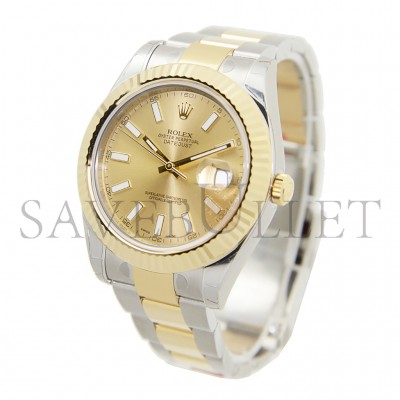 ROLEX DATEJUST CHAMPAGNE DIAL WATCH 116333