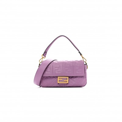 FENDI NAPPA FF 1974 EMBOSSED BAGUETTE AGAPANTO (26*14*6cm)