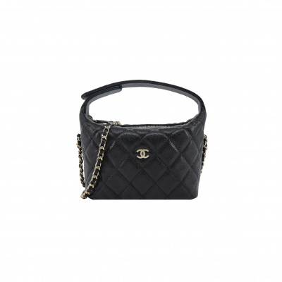 CHANEL 25C HOBO LUNCH BOX BAG BLACK AS0622 (21.5*19*6cm)