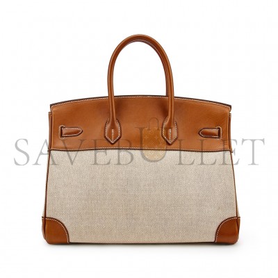 HERMES MASTER BIRKIN 35 CALICO AND GOLDEN BROWN LEATHER BAG 8023220073 (35*24*18cm)