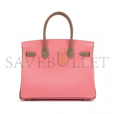 HERMÈS BIRKIN 25 CLEMENS LEATHER MILKSHAKE POWDER WINDBREAKER GRAY BK30E510EPCZ (25*20*13cm)