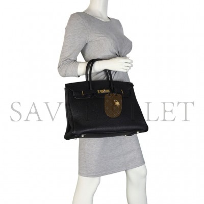 HERMES BIRKIN 35 TOGO LEATHER BLACK GOLD BUCKLE BAG H028369CC2Z (35*28*18cm)