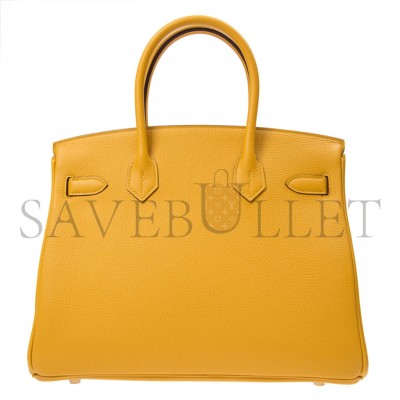 HERMES BIRKIN 35 TOGO LEATHER CALFSKIN AMBER GOLD BUCKLE BAG BK309DTGGP (35*28*18cm)