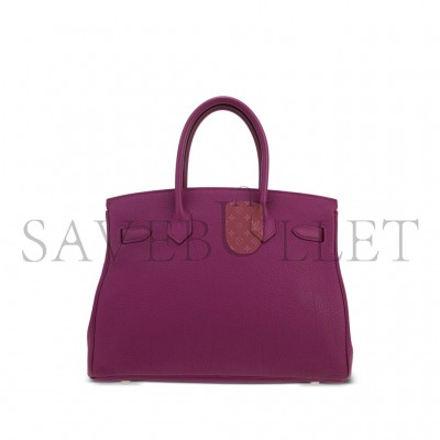 HERMÈS MASTER BIRKIN 30 TOGO LEATHER ROSE PURPLE SILVER BUCKLE 26599473 (30*23*15cm)