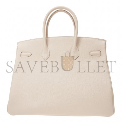HERMES MASTER BIRKIN 35 TOGO LEATHER MILKSHAKE PLATINUM BUCKLE BAG BK3510TGGP (35*28*18cm)