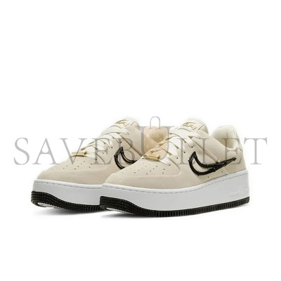NIKE AIR FORCE 1 SAGE LOW LX LIGHT CREAM BLACK CI3482-200