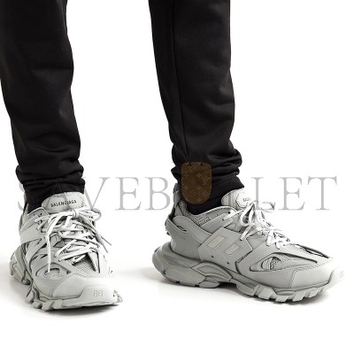 BALENCIAGA TRACK NYLON MESH AND RUBBER SNEAKERS GRAY 542436W2LA13253