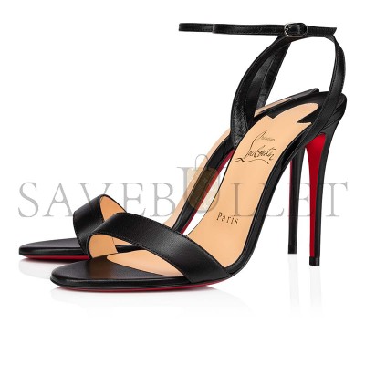 CHRISTIAN LOUBOUTIN LOUBIGIRL 100 MM STRAPPY SANDALS-NAPPA LEATHER-BLACK-WOMEN 3210851BK01