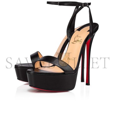 CHRISTIAN LOUBOUTIN LOUBI QUEEN ALTA 150 MM SANDALS-NAPPA LEATHER-BLACK-WOMEN 3211198BK01