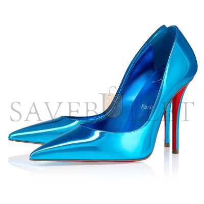 CHRISTIAN LOUBOUTIN MISS Z 100 MM PUMPS-LAMINATED CALF LEATHER-ACQUA-WOMEN 12506504306