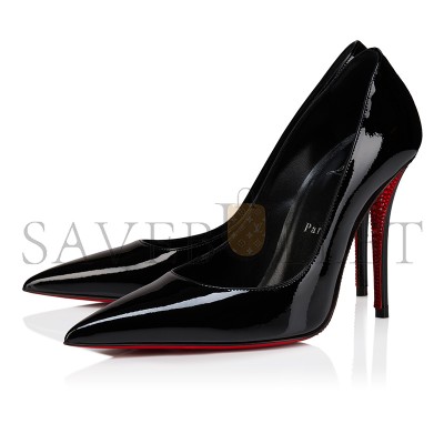 CHRISTIAN LOUBOUTIN MISS Z SUOLA STRASS 100 MM PUMPS-PATENT CALF LEATHER-BLACK-WOMEN 1250917B439