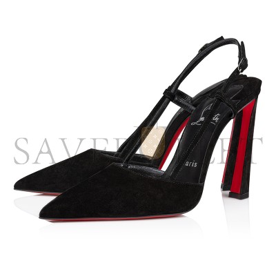CHRISTIAN LOUBOUTIN CONDOROLINE 100 MM SLING BACK PUMPS-VEAU VELOURS-BLACK-WOMEN 1250282B439