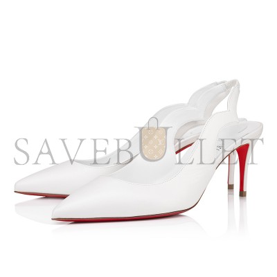 CHRISTIAN LOUBOUTIN HOT CHICK SLING 70 MM SLINGBACK PUMPS-NAPPA LEATHER-BIANCO-WOMEN 3230572W302