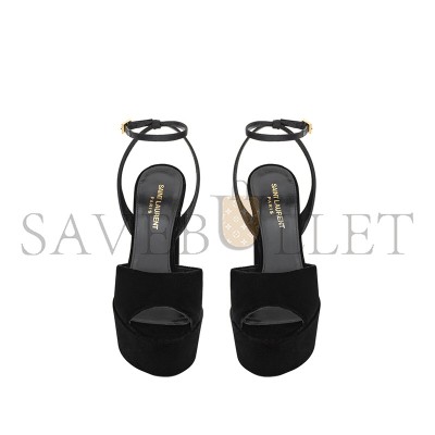 YSL JODIE PLATFORM SANDALS IN VELVET 716402GVOAB1000