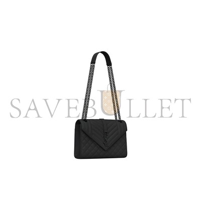 YSL ENVELOPE MEDIUM IN QUILTED GRAIN DE POUDRE EMBOSSED LEATHER 600185BOW981000 (24*17.5*6cm)