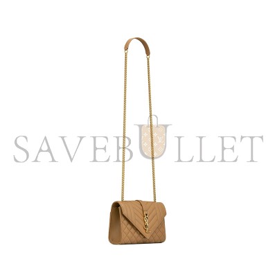 YSL ENVELOPE SMALL IN MATELASSÉ LAMBSKIN 600195AACT72760 (21*13*6cm)