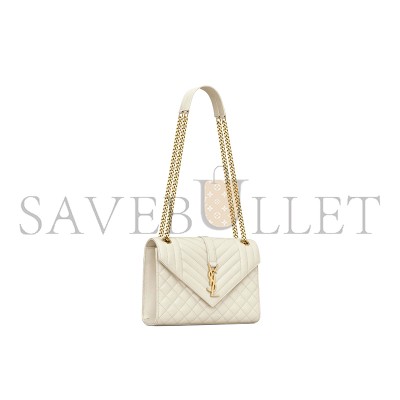 YSL ENVELOPE MEDIUM IN QUILTED GRAIN DE POUDRE EMBOSSED LEATHER 600185BOW919207 (24*17.5*6cm)