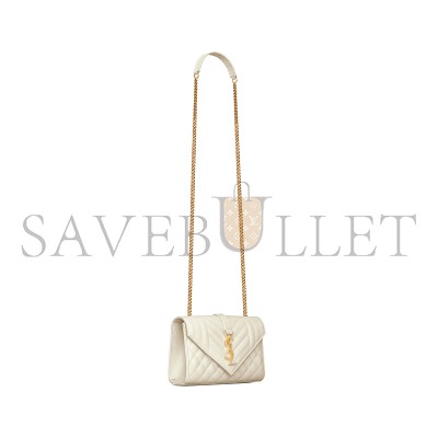 YSL ENVELOPE SMALL IN QUILTED GRAIN DE POUDRE EMBOSSED LEATHER 600195BOW919207 (21*13*6cm)
