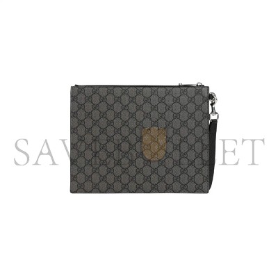 GUCCI GG SUPREME SPUNTY CALF LEATHER POUCH 768374 (28*22*3cm)