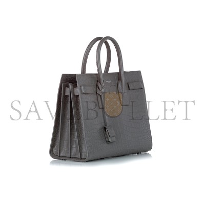 YSL SAC DE JOUR EMBOSSED LEATHER SATCHEL GREY 378299DND1N1202 (22*18*10.5cm)