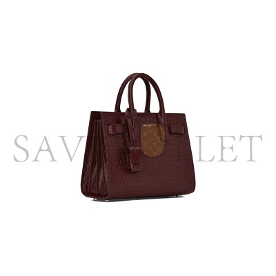 YSL SAC DE JOUR NANO BAG IN CROCODILE-EMBOSSED LEATHER 392035DND1N6475 (22*18*10.5cm)