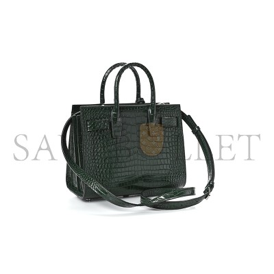 YSL SAC DE JOUR CROC EMBOSSED DARK GREEN 1256125 (26*20.5*12.5cm)