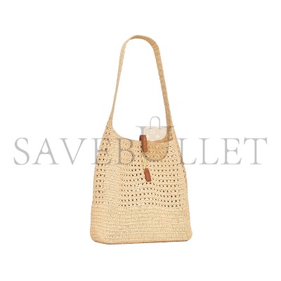 YSL LE 5 À 7 SUPPLE IN RAFFIA CROCHET AND SMOOTH LEATHER 690941GAAAR2080 (37*30*14cm)