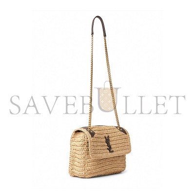 YSL NIKI RAFFIA SHOULDER BAG IN BEIGE 098096618922 (21*16*7.5cm)