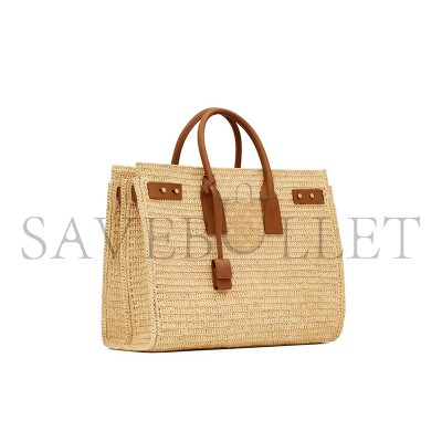 YSL SAC DE JOUR SUPPLE IN RAFFIA AND LEATHER-MEDIUM 751499GAABN2080 (41*28*13cm)