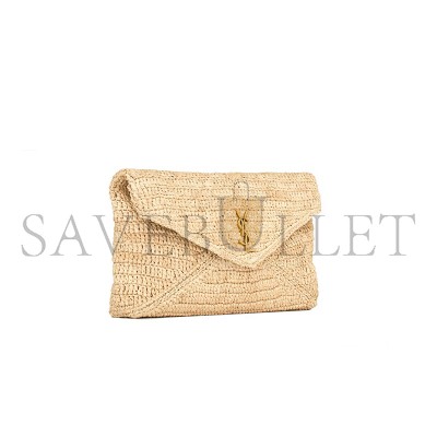 YSL CASSANDRE LARGE ENVELOPE POUCH IN RAFFIA 786074GAAEX2080 (29.5*18*4.5cm)